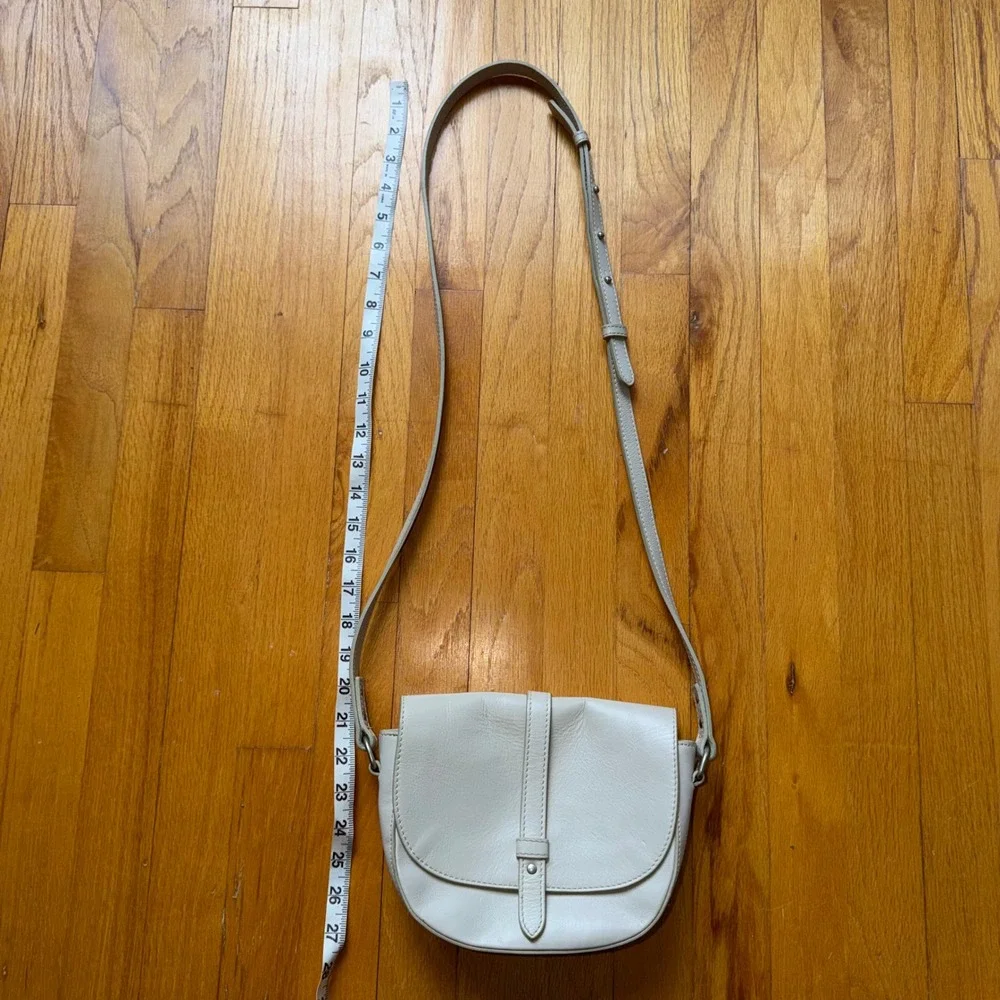 American Eagle Outfitters Cream Genuine Leather Crossbody Bag Made in Italy